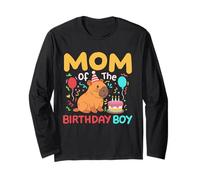 Mamma Del Compleanno Ragazzo Carino Capybara Bambini Bday Famiglia Maglia a Manica