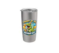 Mamma Del Compleanno Ragazzo Tyranasaurus Dinosauro Dino Madre Bicchiere termico in acciaio inox doppia parete