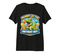 Mamma del Compleanno Ragazzo Tyranasaurus Dinosauro Dino Madre Maglietta Premium