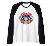 Mamma di Baseball, Urlo perché Mi Interessa, Divertente Giornata di Gioco Madre Mamma Maglia con Maniche Raglan