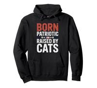 Mamma di Gatto Patriottica USA Quattro Luglio Felpa con Cappuccio