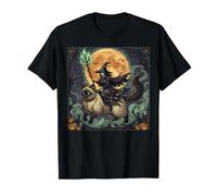 Mamma di Gatto Ragdoll Strega Halloween Cavaliere Luna Maglietta