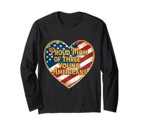 Mamma Di Tre Giovani Americani Patriottica Festa Della Mamma Mamma Maglia a Manica