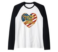 Mamma Di Tre Giovani Americani Patriottica Festa Della Mamma Mamma Maglia con Maniche Raglan