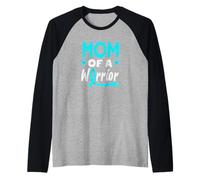 Mamma di Un Guerriero Supporto per Il Cancro Cervicale Maglia con Maniche Raglan