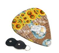 Mamma e bambino elefante girasoli plettro per chitarra set da 6 pezzi per chitarra acustica, chitarra elettrica, basso, ukulele - sottile, medio e spesso