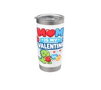 Mamma è il mio San Valentino - Simpatici cuori di dinosauro per bambini Bicchiere termico in acciaio inox doppia parete