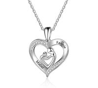 Mamma e per Bambini Forma di Cuore Personalizzate collane a Sospensione Nomi incisioni adorano Gioielli