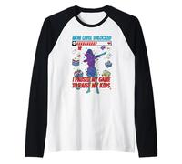 Mamma Gamer Ho Paused Il Mio Gioco per Crescere i Miei Figli Divertente Gioco Maglia con Maniche Raglan