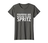 Mamma Ha Bisogno di Uno Spritz Maglietta, Donna, Asfalto, XL
