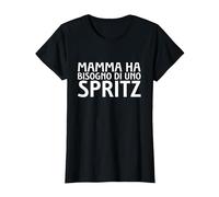 Mamma Ha Bisogno di Uno Spritz Maglietta, Donna, Nero, M