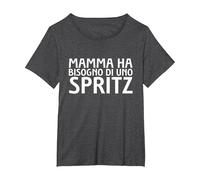 Mamma Ha Bisogno di Uno Spritz Maglietta, Donna Plus-Size, Grigio Scuro, 6X