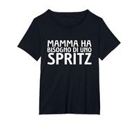 Mamma Ha Bisogno di Uno Spritz Maglietta, Donna Plus-Size, Nero, 6X