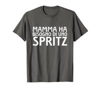 Mamma Ha Bisogno di Uno Spritz Maglietta, Uomo, Asfalto, L