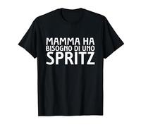 Mamma Ha Bisogno di Uno Spritz Maglietta, Uomo, Nero, XL