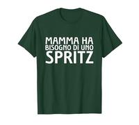 Mamma Ha Bisogno di Uno Spritz Maglietta, Uomo, Verde Foresta, L