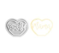 Mamma Intaglio Stampo In Silicone - Stampi A Cuore, Stampi In Silicone Fondente | Stampo Epoxy Festa Della Mamma, Artigianato A Cuore Di Grado Di Cibo Per Le Donne Amiche Decorac