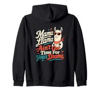 Mamma Lama No Time for Drama Joke Llama Humor Felpa con Cappuccio