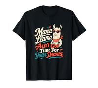 Mamma Lama No Time for Drama Joke Llama Humor Maglietta