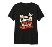 Mamma Lama No Time for Drama Joke Llama Humor Maglietta Premium