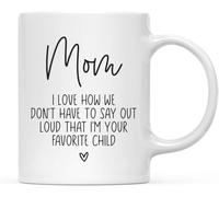 Mamma, mi piace come non dobbiamo dire ad alta voce che sono la tua tazza da caffè preferita. Tazze da caffè originali, tazza in ceramica con stampa su entrambi i lati per tè e latte, 11 once.