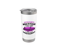 Mamma multitasking - tre figlie Bicchiere termico in acciaio inox doppia parete