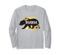 Mamma Orsa Girasole Simpatico Acquerello Miglior Mamma Mai Maglia a Manica
