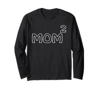 Mamma Quadrato Mom2 Seconda Volta Mamma di Due Divertente Maglia a Manica