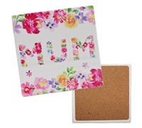 Mamma Regalo Sottobicchiere con Floreale Design E Lettere Festa Della Giorno