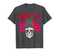 Mamma Scheletro Donna caffè Divertente Halloween Mamma Maglietta, Uomo, Grigio Scuro, 5XL