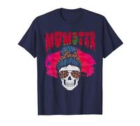 Mamma Scheletro Donna caffè Divertente Halloween Mamma Maglietta, Uomo, Navy, 5XL