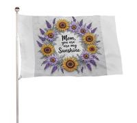 "Mamma, sei il mio raggio di sole" 2x3 piedi, resistente striscione decorativo per esterni, bandiere di benvenuto per patio, bandiere primaverili per cortile