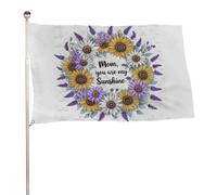 "Mamma, sei il mio raggio di sole" 2x3 piedi, resistente striscione decorativo per esterni, bandiere di benvenuto per patio, bandiere primaverili per cortile
