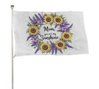 "Mamma, sei il mio raggio di sole" 2x3 piedi, resistente striscione decorativo per esterni, bandiere di benvenuto per patio, bandiere primaverili per cortile