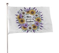 "Mamma, sei il mio raggio di sole" 4x6 piedi, resistente striscione decorativo per esterni, bandiere di benvenuto per patio, bandiere primaverili per cortile