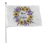 "Mamma, sei il mio raggio di sole" 5x8 piedi, resistente striscione decorativo per esterni, bandiere di benvenuto per patio, bandiere primaverili per cortile