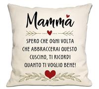 Mamma Spero Ogni Volta Che Abbracci Questo Cuscino Ti Ricorda Quanto Ti Amo - Cover Regalo da Figlia Figlio per la Festa della Mamma, Compleanno, Natale
