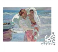 Mamma tiene bimbo spiag. Puzzles 1000 Pezzi In cartone Resistente, Un Puzzle Per Gioco Educativo Per La Sgonfiatina, Ideale Per Attività Fuzzle Post-scuola, 38x26cm/1000pcs