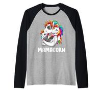 Mamma Unicorno con Due Gemelli, Mamma Fantastica Maglia con Maniche Raglan