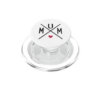 Mamma X Croce tipografia con un cuore PopSockets PopGrip per MagSafe