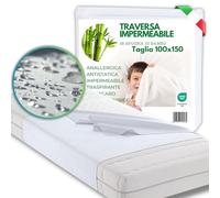 MammaVaiTra Traverse Impermeabili in Bambù - 100 x 150 cm (conf da 1 pz) - Made in Italy - Coprimaterasso Letto Singolo