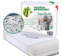 MammaVaiTra Traverse Impermeabili in Bambù - 80 x 100 cm (conf da 1 pz) - Made in Italy - Coprimaterasso Lettino Neonato