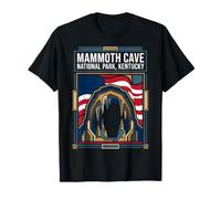 Mammoth Cave Bandiera Kentucky Caverns National Park Retro Art Maglietta