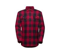 Mammut Camicia a Maniche Lunghe da Uomo Tamaro, Rosso Sangue-Nero, L