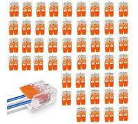 Mammut per Cavi Elettrici 2 Port, 50 Pezzi Morsetti Elettrici Rapidi 4 mm², Connettori Elettrici Rapidi, Morsetto di Collegamento