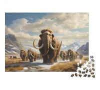 Mammut Preistorico Puzzle 1000 Pezzi Carta per Adulti Paesaggio Era Glaciale Gioco di Puzzle 1000 Pezzi Relax Arredo Casa Regalo 70x50cm/1000pcs