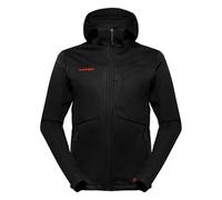 Mammut Ultimate VIII SO Hooded Jacket Men 25 Years | Giacca Softshell da Uomo Antivento con Cappuccio | Nero, L