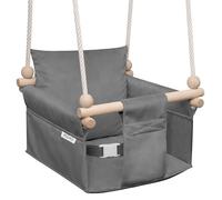 MAMOI Altalena per bambini con cintura di sicurezza, altezza regolabile 150-190 cm, altalena per casa, struttura stabile, seduta in velluto, montaggio facile, altalena da interno per bambini