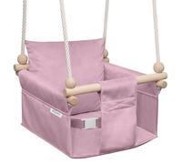 MAMOI Altalena per bambini con cintura di sicurezza, altezza regolabile 150-190 cm, altalena per casa, struttura stabile, seduta in velluto, montaggio facile, altalena da interno per bambini