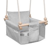 MAMOI Altalena per bambini con cintura di sicurezza, altezza regolabile 150-190 cm, altalena per casa, struttura stabile, seduta in velluto, montaggio facile, altalena da interno per bambini